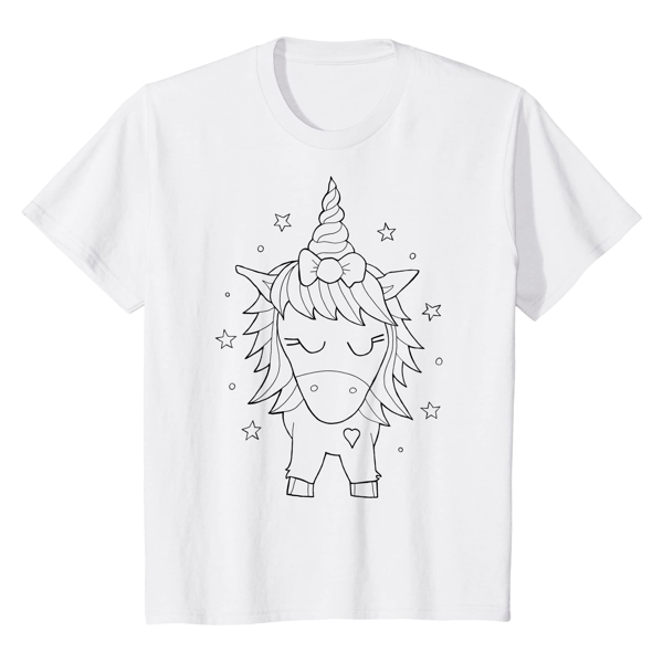 T-Shirt Colouring: Unicorn (Block Edition) (Kids)