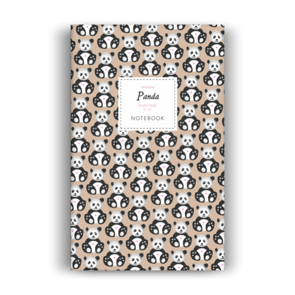 Panda Notebook: Brown Edition (5x8 inches)