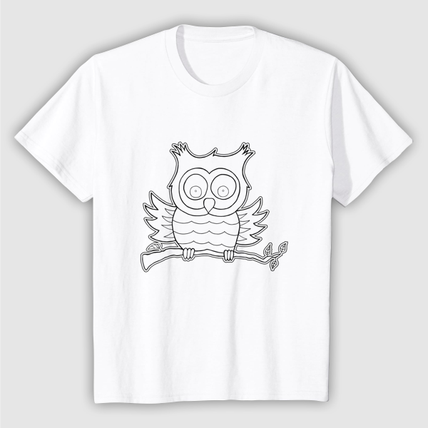 T-Shirt Colouring: Owl (Men, Women & Kids)