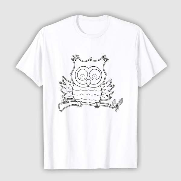 T-Shirt Colouring: Owl (Mens Edition)