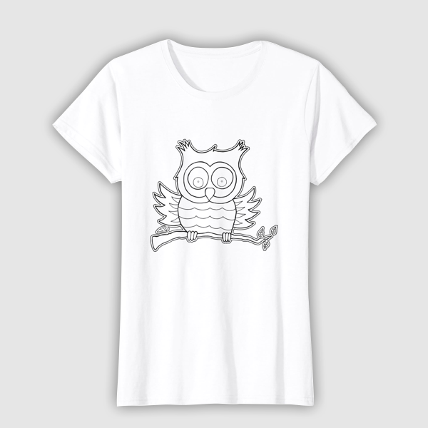 T-Shirt Colouring: Owl (Womens Edition)